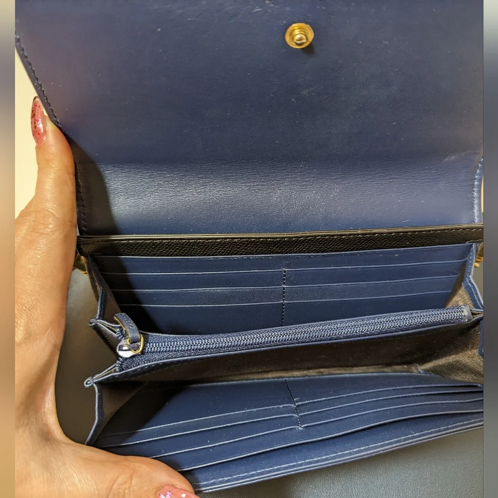 ✨Gucci ✨ marmont GG denim pearly denim long wallet converted to crossbody - Picture 12 of 14